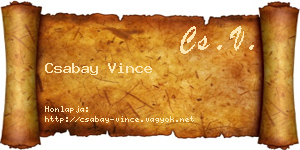 Csabay Vince névjegykártya