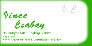 vince csabay business card